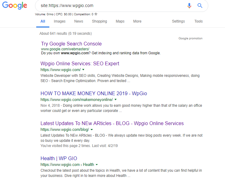 The Best SEO AUDIT CHECKLIST | Wpgio SEO 2019 16 indexation