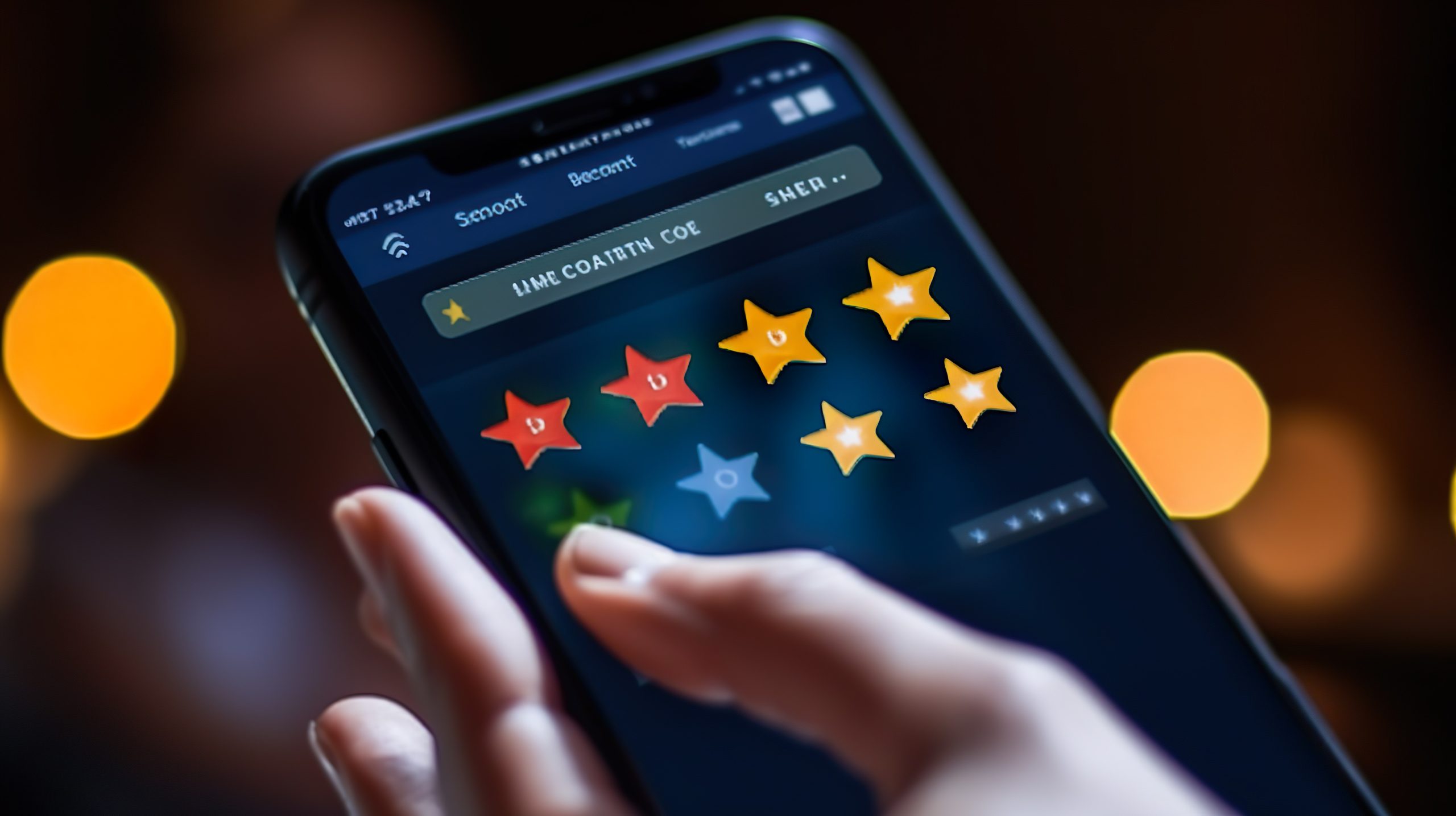 Customer service evaluation concept. User pressing smile face emoticon on virtual touch screen. quality review, feedback survey, best rating positive five star, marketing research, satisfaction client