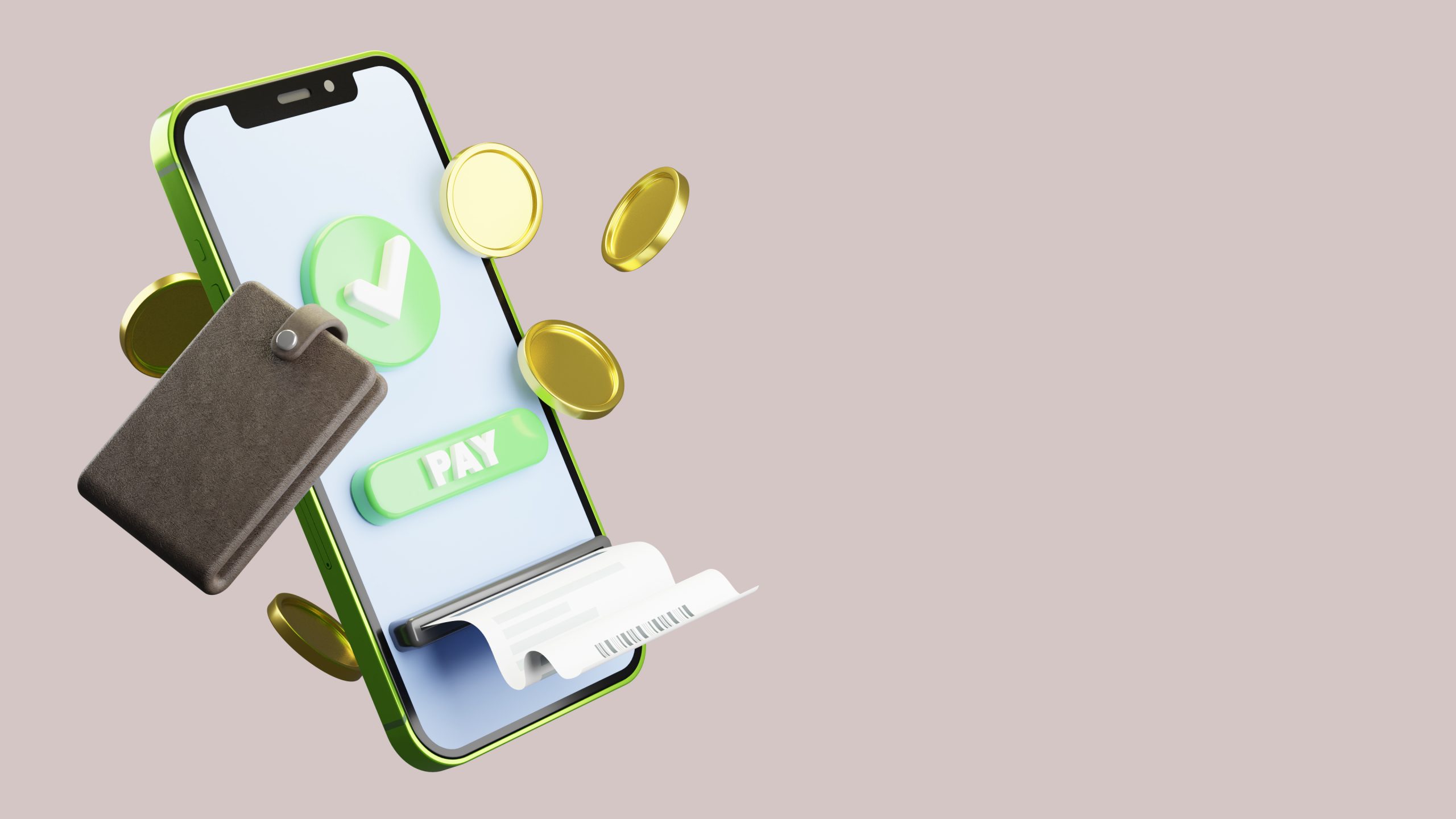 3d rendering online payment mobile illustration