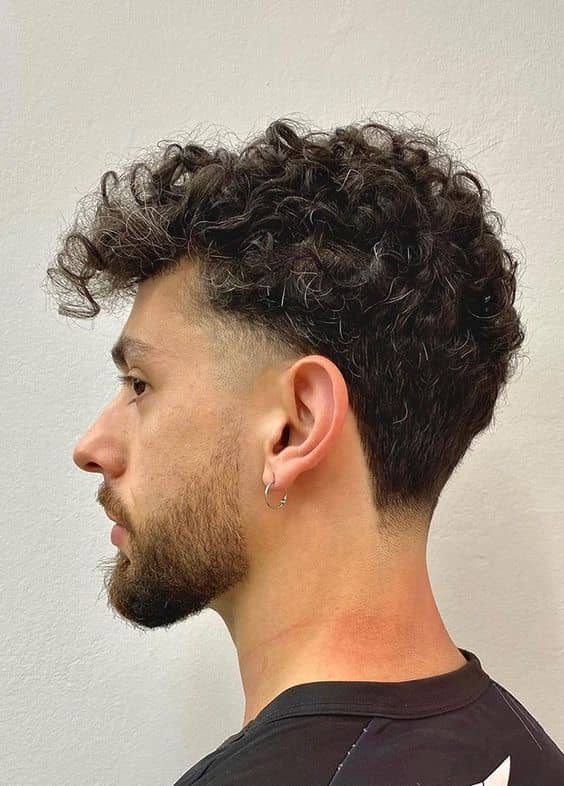 Curly Blowout Mid Drop Taper Fade