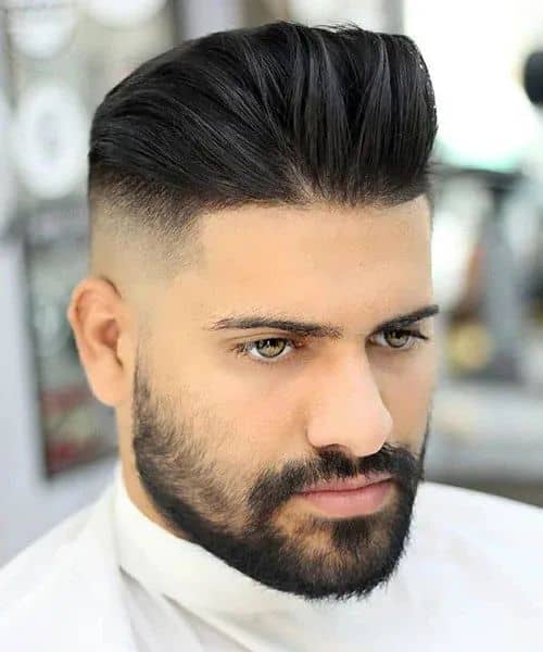 Modern Pompadour with High Fade