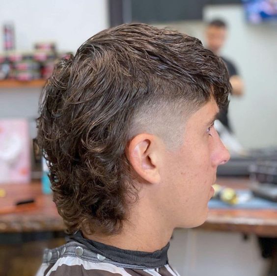 Mullet with Mid Taper Fade