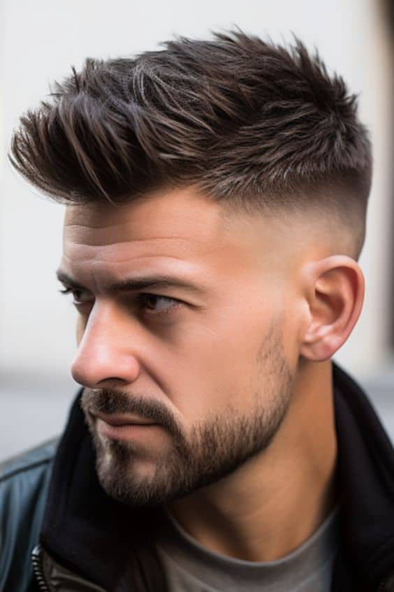 Spiky Quiff with Tapered Sides