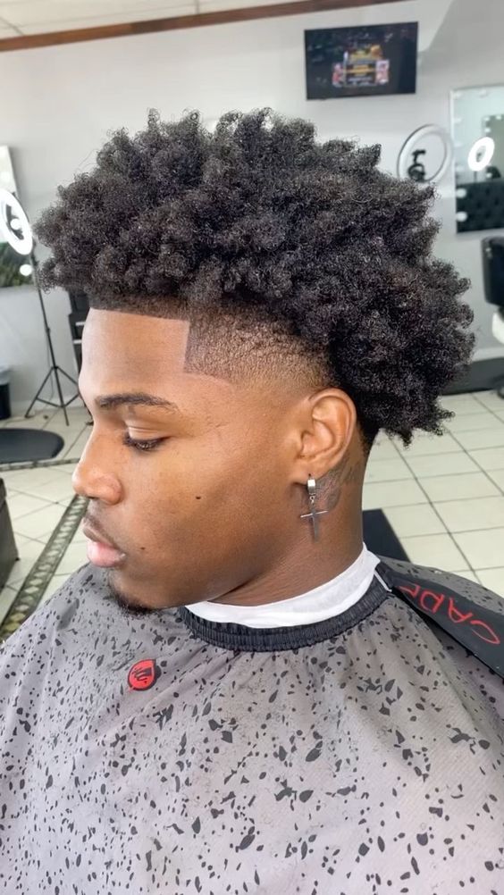 Textured Afro Taper Mid Fade