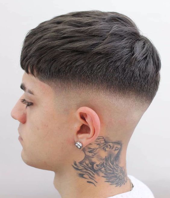Textured Fringe with Mid Taper Fade
