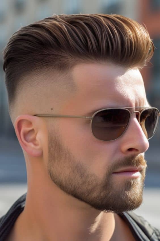 The Faded Pompadour: Seamless Sophistication
