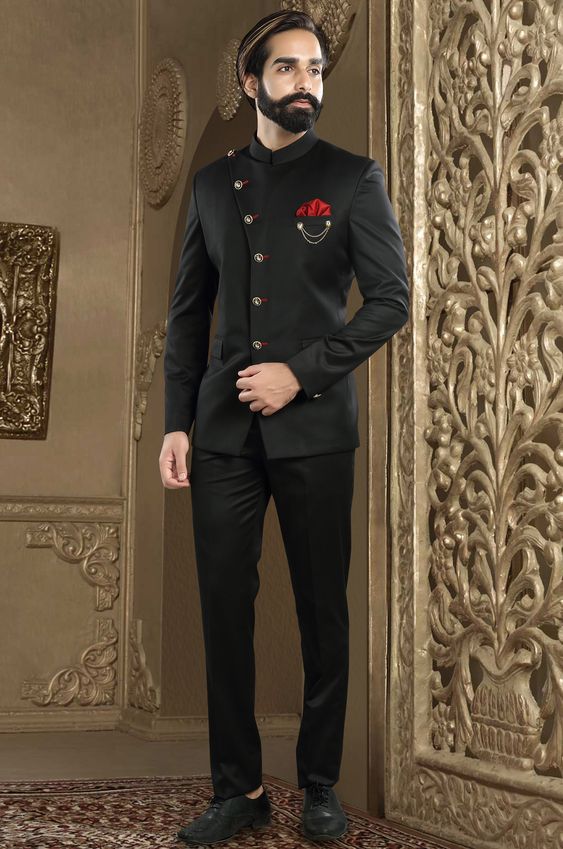 Black Suit for Men's Valentines Outfit Ideas