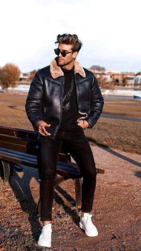Leather Jacket for Valentine's Day Outfits for Men: